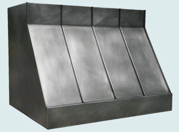  Zinc Range Hood Sloped Front W/ Standing Seams