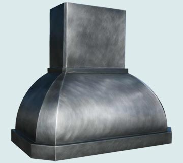  Zinc Range Hood Smooth Body W/ Stack & Medium Patina