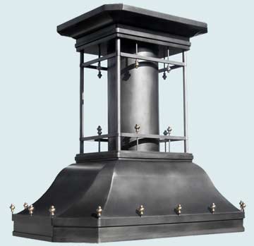  Zinc Range Hood Steel Body W/ New Orleans Stack