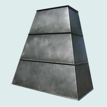  Zinc Range Hood Seamed Steel Pyramid, Smooth