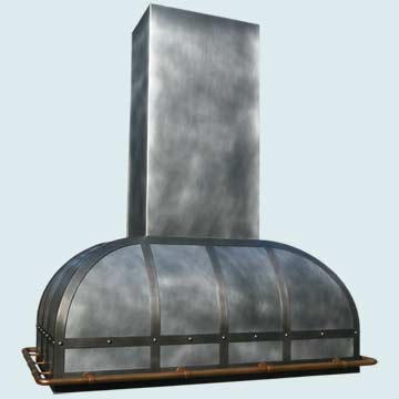  Zinc Range Hood Steel Strap Panels on Zinc Hood