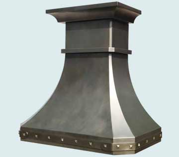  Zinc Range Hood Steel Hood W/ Crown & Molding & Strap