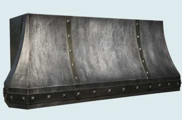  Zinc Range Hood Wide Body W/ Reverse Hammering & Zinc Straps