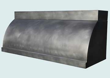  Zinc Range Hood Smooth Body W/ Short Stack & Medium Patina