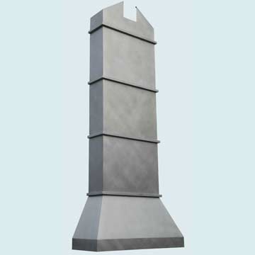  Zinc Range Hood Wide Stack With Moldings