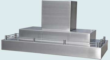  Stainless Steel Range Hood Stepped Profile W/ Nautical Top Rails