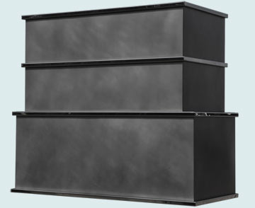  Zinc Range Hood Cubic Body W/ Tiered & Mirrored Mouldings