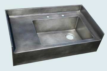 Custom Zinc Backsplash Sinks # 2983