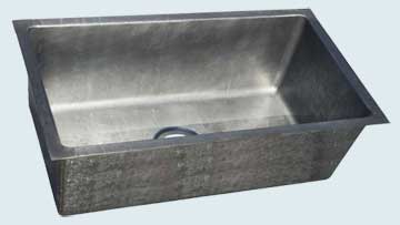 Custom Zinc Kitchen Sinks Reverse Hammered Undermount Basin