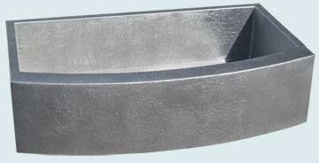 Custom Pewter Farmhouse Sinks Random Hammered & Curved Apron