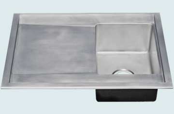 Custom Zinc Drainboard Sinks Naturally-Colored W/ Smooth Drainboard