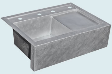 Custom Zinc Drainboard Sinks Apron & Smooth Drainboard