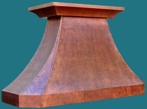 French Country Copper Hood Reverse Hammered
