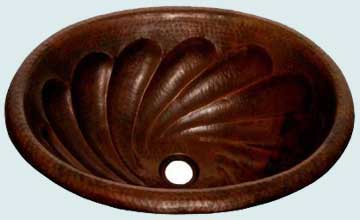 Bath Sinks - Copper Bath Sinks- Oval Copper Bath Sinks - Native Dancer # 1991