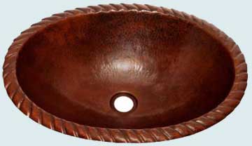 Bath Sinks - Copper Bath Sinks- Oval Copper Bath Sinks - Lady's Secret # 2006