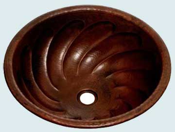 Bath Sinks - Copper Bath Sinks- Round Copper Bath Sinks - Caveat  # 2003