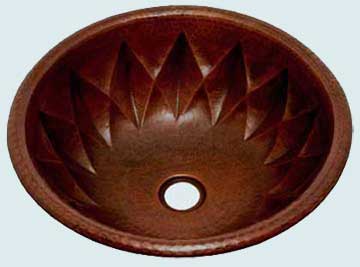 Bar Sinks - Copper Bar Sinks- Round Copper Bar Sinks - Starburst Round # 2864