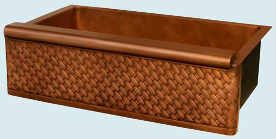 Handcrafted-Copper-Kitchen Sinks-Raised Apron With Diagonal Weave