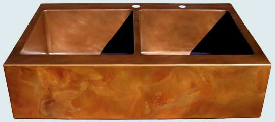 Handcrafted-Copper-Kitchen Sinks-Extra Large Drop-In W Apricot Brandy Old World 