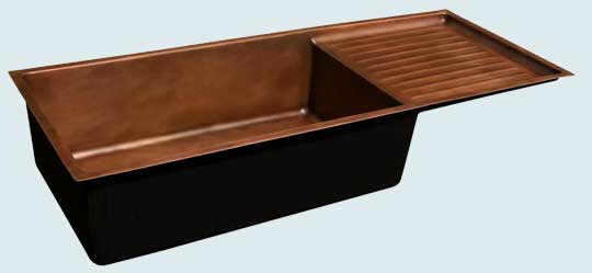 Handcrafted-Copper-Kitchen Sinks-Under Mount With Drainboard