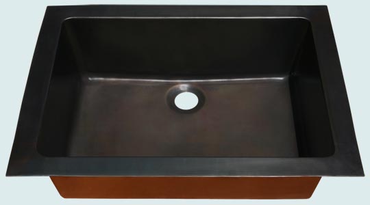 Handcrafted-Bronze-Kitchen Sinks-Bronze Rear Center Drain