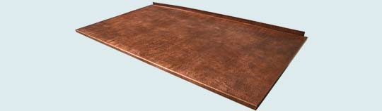 Handcrafted-Copper-Countertops-Reverse Hammer Breakfast Bar 