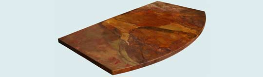 Handcrafted-Copper-Countertops-Curved Front & Mauna Loa Patina