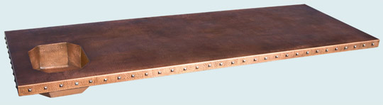 Handcrafted-Copper-Countertops-Closely Spaced Clavos On Long & Wide Top
