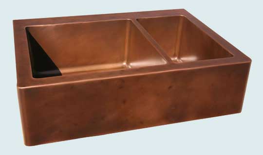 Handcrafted-Copper-Kitchen Sinks-Drop In With Distressed Apron & Deck