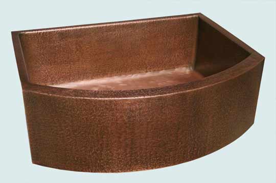Handcrafted-Copper-Kitchen Sinks-Hammered Single With Curved Apron