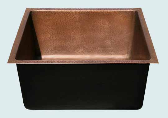 Handcrafted-Copper-Kitchen Sinks-Random Hammered Interior