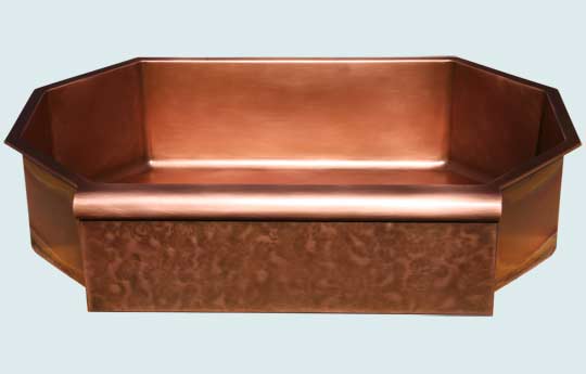 Handcrafted-Copper-Kitchen Sinks-Bullnose & Ray's Hammer, Octagonal Drop-In