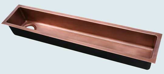 Handcrafted-Copper-Kitchen Sinks-46" Trough Sink with End Drain