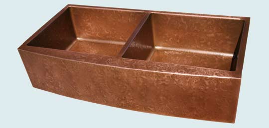 Handcrafted-Copper-Kitchen Sinks-Ray's Famous Hammering, Curved Apron