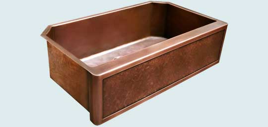 Handcrafted-Copper-Kitchen Sinks-Framed Apron,Ray's Famous Hammering,Angled Corners