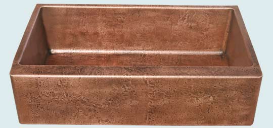 Handcrafted-Copper-Kitchen Sinks-Reverse Hammered Sink & Apron