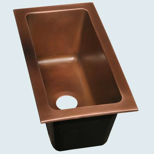 Handcrafted-Copper-Kitchen Sinks-21" Drop-In Trough