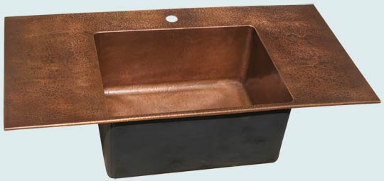 Handcrafted-Copper-Kitchen Sinks-Drop-In Hammered Prep Sink