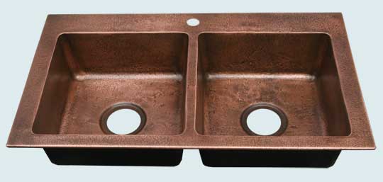 Handcrafted-Copper-Kitchen Sinks-Reverse Hammered Bowls and Rim