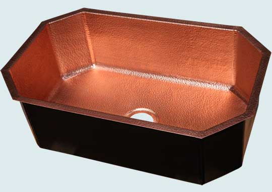 Handcrafted-Copper-Kitchen Sinks-Random Hammered Octagonal