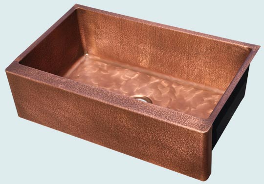 Handcrafted-Copper-Kitchen Sinks-Random Hammered W/  Butterfly Bottom