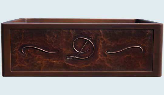 Handcrafted-Copper-Kitchen Sinks-"D" Apron & Dark Patina