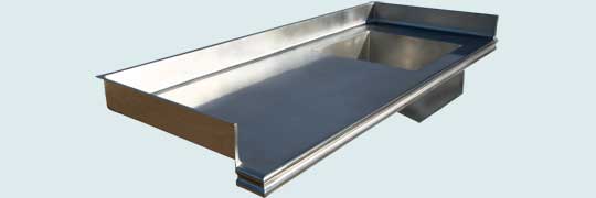 Handcrafted-Pewter-Countertops-Mon Ami Edge W/ Integral Pewter Bar Sink