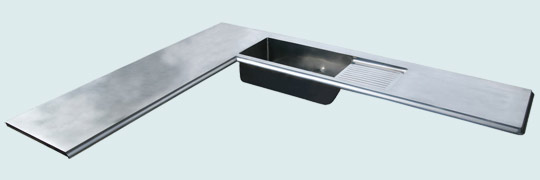 Handcrafted-Pewter-Countertops-Pewter Sink and Drainboard