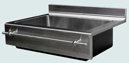 Handcrafted-Stainless-Kitchen Sinks-Flush Mount With Splash & Towel Bar