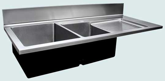 Handcrafted-Stainless-Kitchen Sinks-Double Flush Mount,Splash & Drainboard