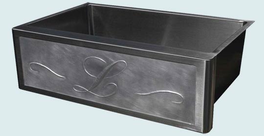 Handcrafted-Stainless-Kitchen Sinks-Repousse L With Scrolls