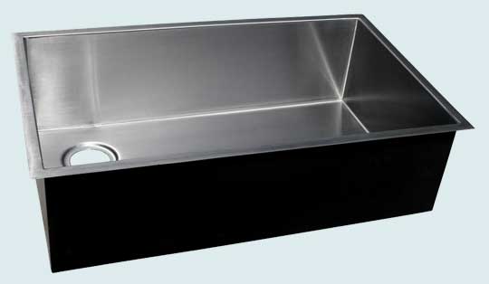 Handcrafted-Stainless-Kitchen Sinks-Zero Radius with Left Rear Drain