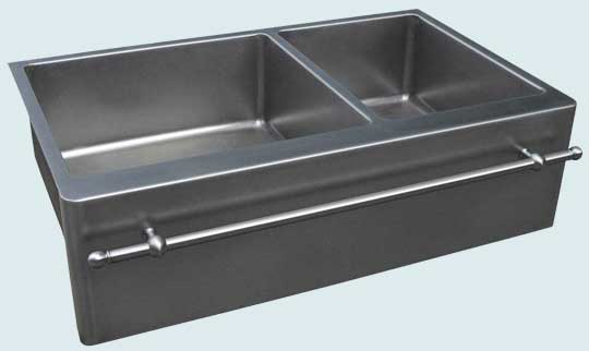 Handcrafted-Stainless-Kitchen Sinks-Double With Matte Finish & Towel bar