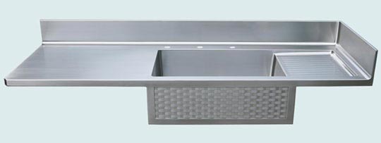 Handcrafted-Stainless-Countertops-Woven Apron with Sink & Drainboard